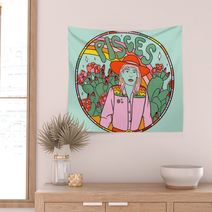 Pisces Cowgirl Wall Tapestry Gallery Image 2