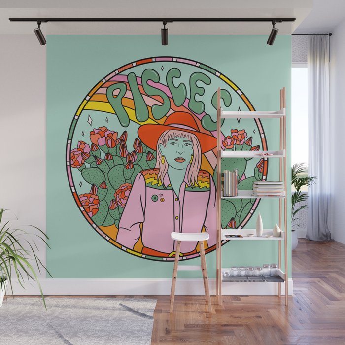 Pisces Cowgirl Wall Mural Gallery Image 1
