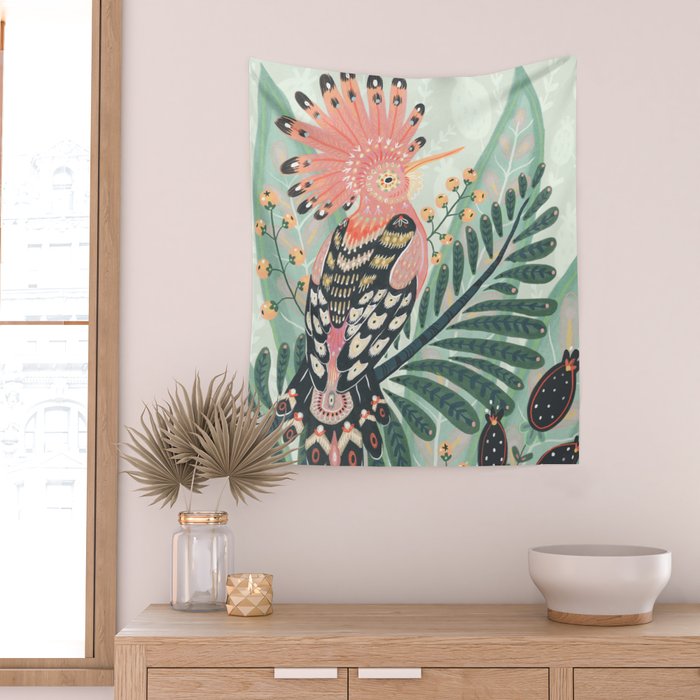 Hoopoe Bird Wall Tapestry Gallery Image 2