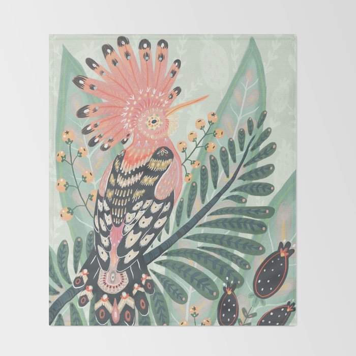 Hoopoe Bird Throw Blanket Gallery Image 2