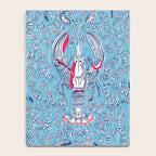 Lobster and crab coastal nostalgia summer blue Notebook Gallery Image 4