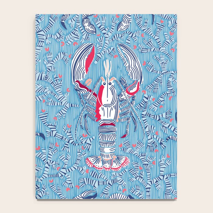 Lobster and crab coastal nostalgia summer blue Notebook Gallery Image 4
