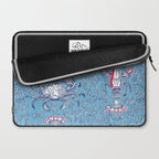 Lobster and crab coastal nostalgia summer blue Laptop Sleeve Gallery Image 2