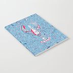 Lobster and crab coastal nostalgia summer blue Notebook Gallery Image 2