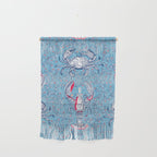 Lobster and crab coastal nostalgia summer blue Wall Hanging Gallery Image 1