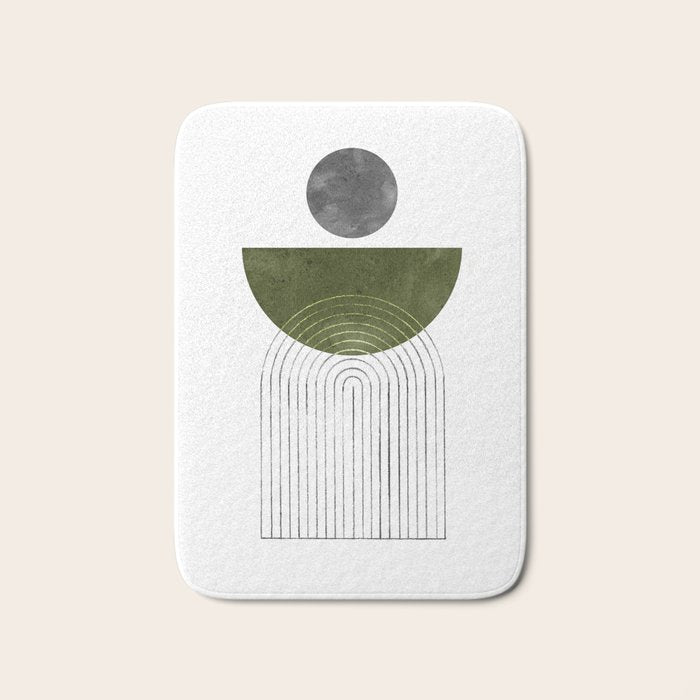 Green mid century modern Bath Mat Gallery Image 1