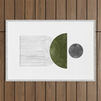 Green mid century modern Outdoor Rug Gallery Image 1