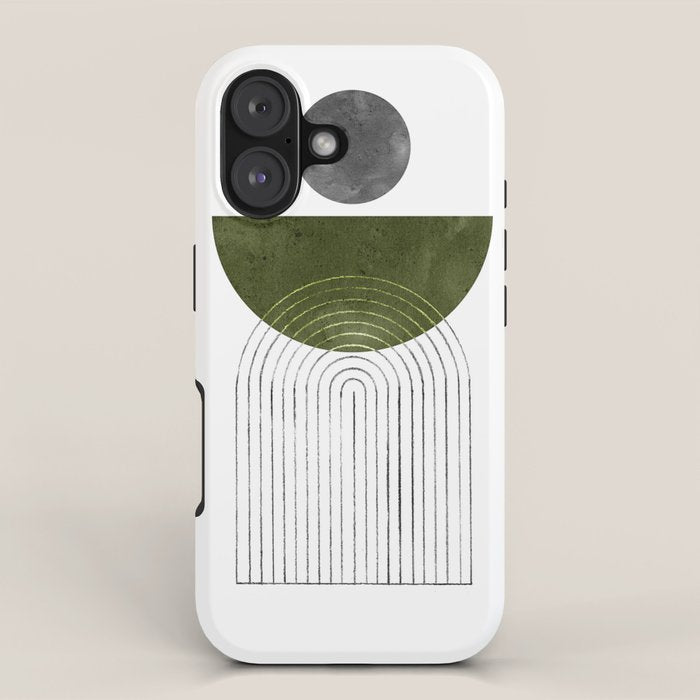 Green mid century modern iPhone Case Gallery Image 1