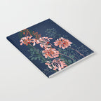 Alfons Mucha would love this flowers - dark blue Notebook Gallery Image 2