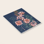 Alfons Mucha would love this flowers - dark blue Notebook Gallery Image 3