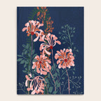 Alfons Mucha would love this flowers - dark blue Notebook Gallery Image 4