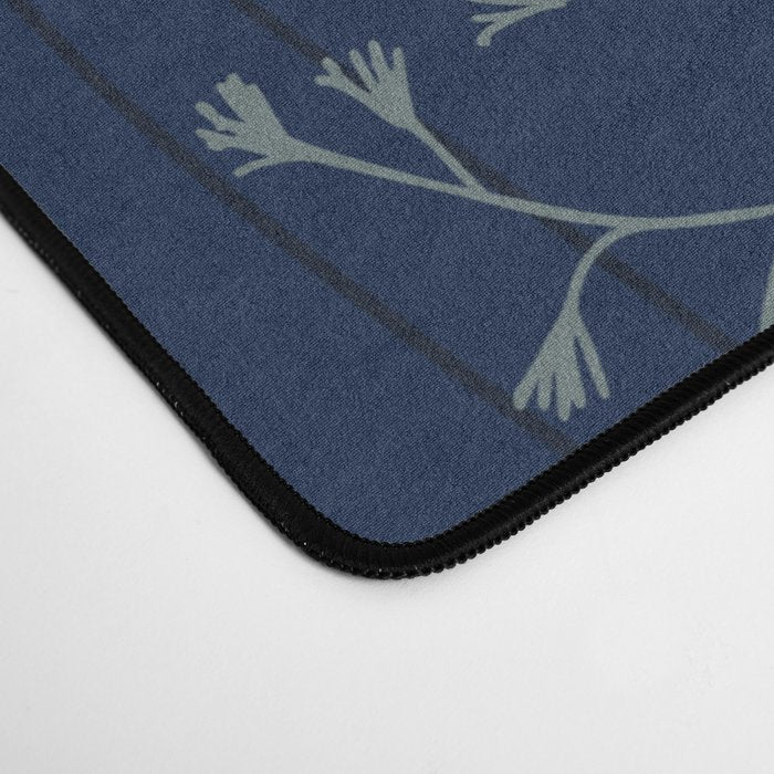 Alfons Mucha would love this flowers - dark blue Desk Mat Gallery Image 4