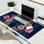 Alfons Mucha would love this flowers - dark blue Desk Mat Gallery Image 2
