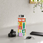 Christmas geometric mosaic art pattern Water Bottle Gallery Image 4