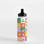 Christmas geometric mosaic art pattern Water Bottle Gallery Image 2
