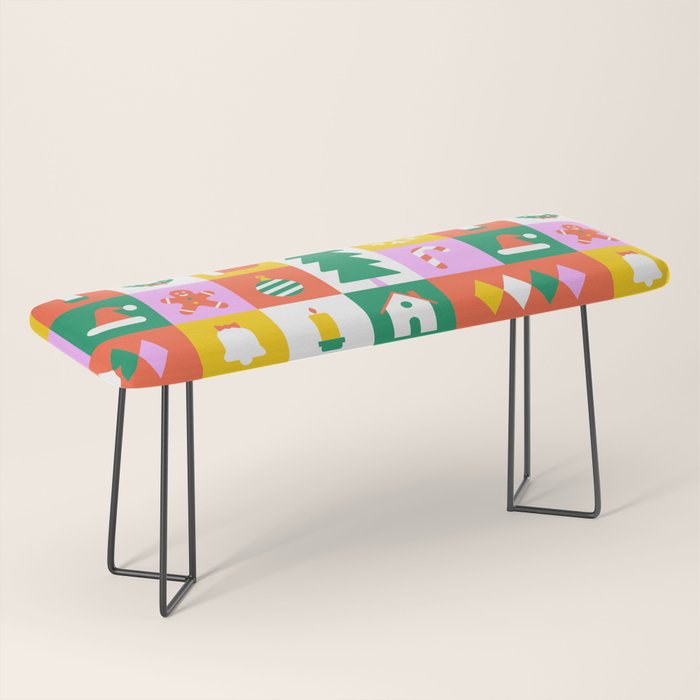 Christmas geometric mosaic art pattern Bench Gallery Image 1