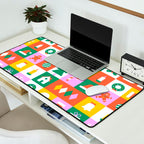 Christmas geometric mosaic art pattern Desk Mat Gallery Image 2