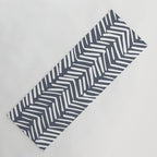 Abstract Herringbone, Striped Pattern, Blue and White Yoga Mat Gallery Image 1