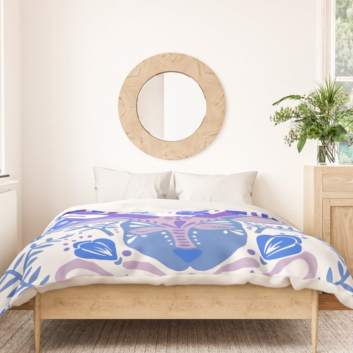 Floral Antlers - Blue Palette Duvet Cover Gallery Image 3