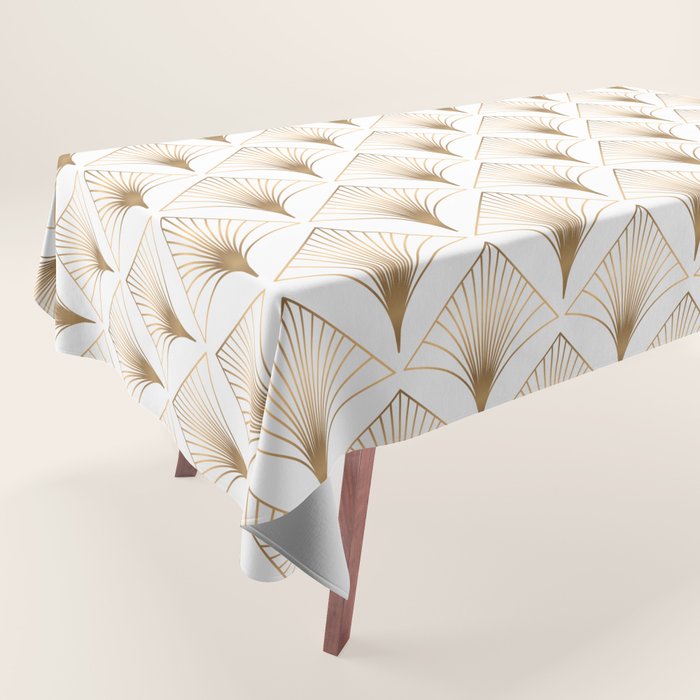 Art Deco Geometric Gold Pattern  Tablecloth Gallery Image 1