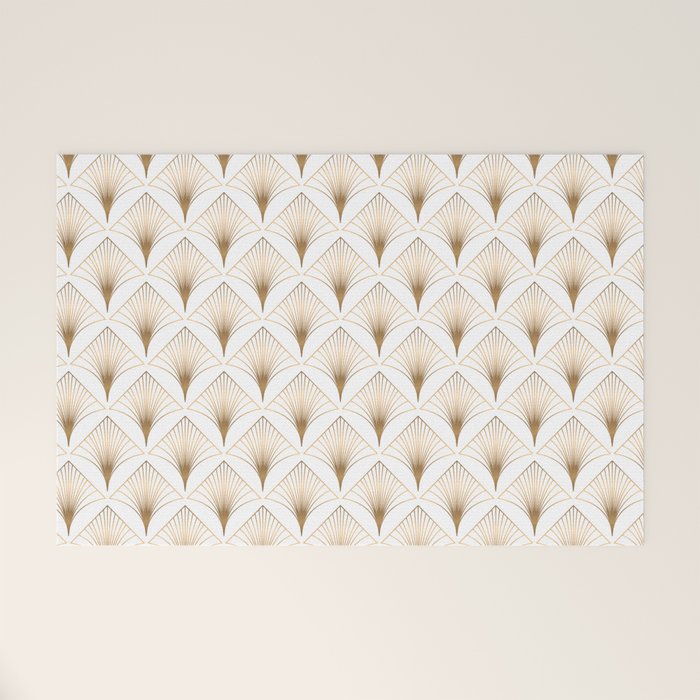 Art Deco Geometric Gold Pattern  Welcome Mat Gallery Image 1