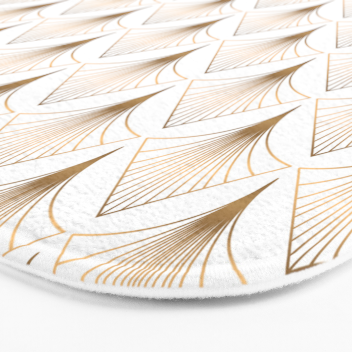 Art Deco Geometric Gold Pattern  Bath Mat Gallery Image 3