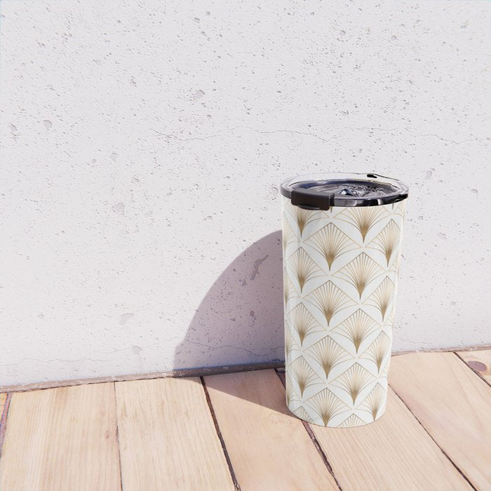 Art Deco Geometric Gold Pattern  Travel Mug Gallery Image 4