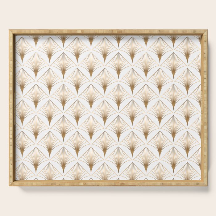 Art Deco Geometric Gold Pattern  Serving Tray Gallery Image 1