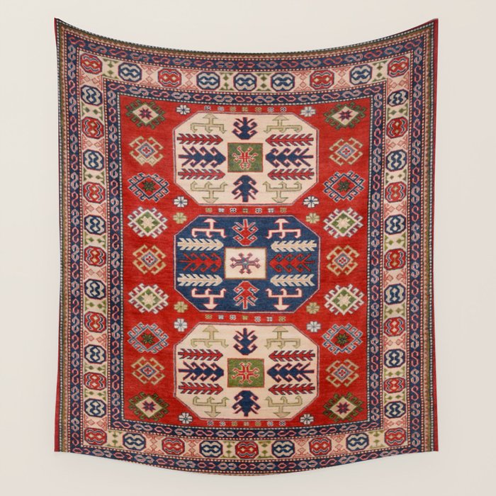 Arrow Spiral Kazak Handmade Rug Wall Tapestry Gallery Image 4