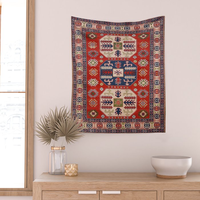 Arrow Spiral Kazak Handmade Rug Wall Tapestry Gallery Image 2