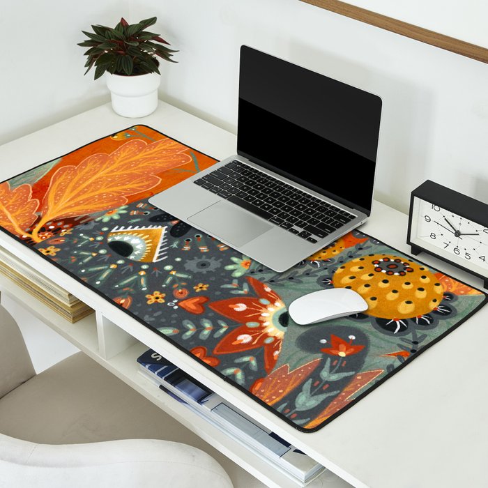 Foliage Cat Desk Mat Gallery Image 2