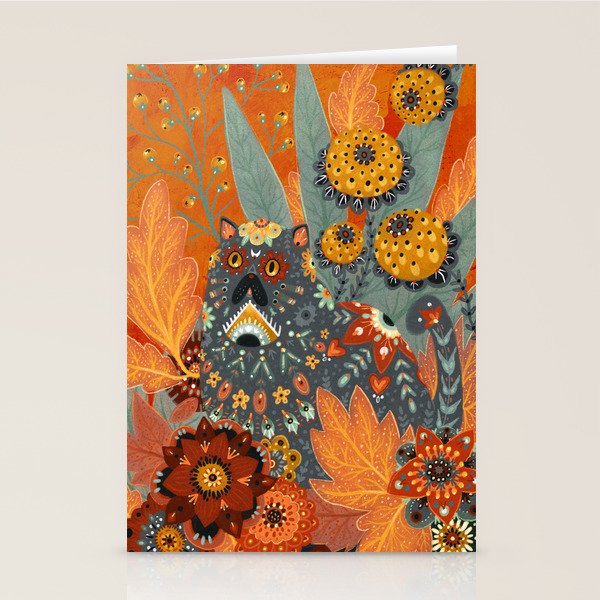 Foliage Cat Stationery Card Gallery Image 2