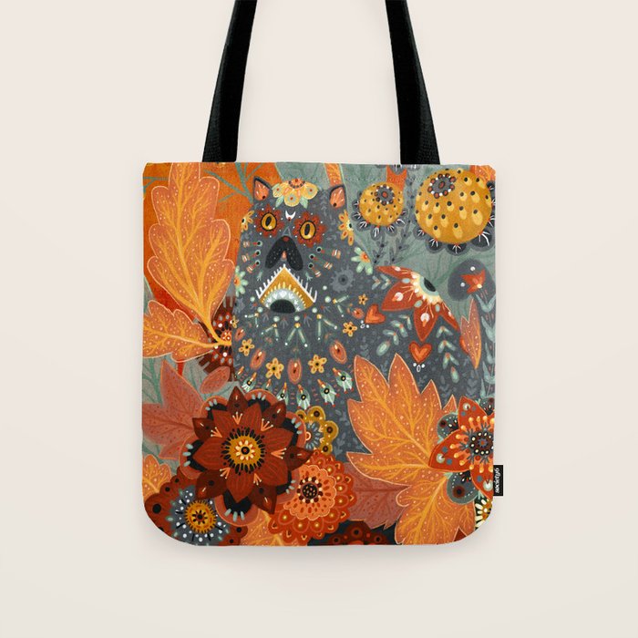 Foliage Cat Tote Bag Gallery Image 1