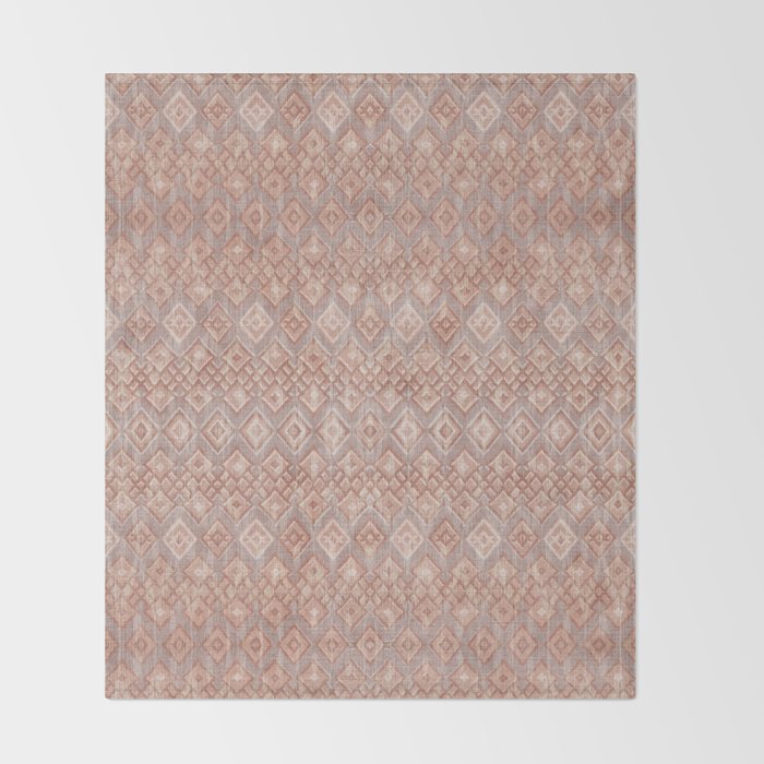 Abstract boho geometric tribal - terracotta Throw Blanket Gallery Image 2