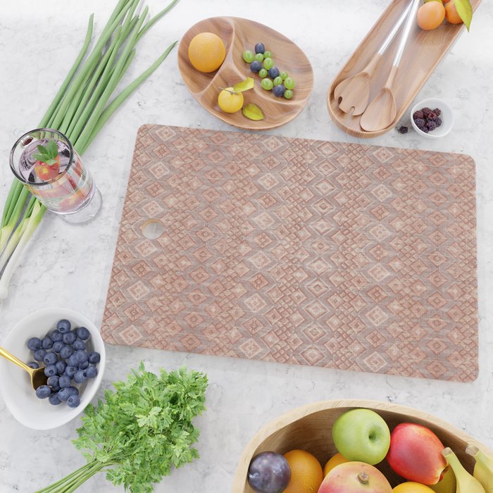 Abstract boho geometric tribal - terracotta Cutting Board Gallery Image 2
