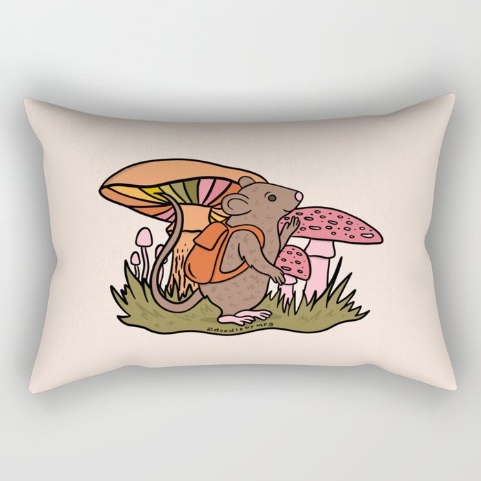 Rat With a Backpack Rectangular Pillow Gallery Image 1