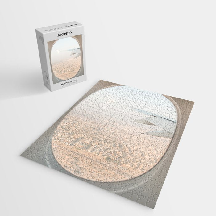 Pastel Plane Window View Photo | Summer Holiday Dubai Air Art Print | Adventure Travel Photography Jigsaw Puzzle Gallery Image 2