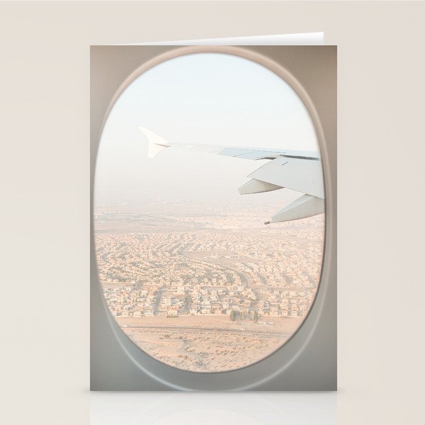Pastel Plane Window View Photo | Summer Holiday Dubai Air Art Print | Adventure Travel Photography Stationery Card Gallery Image 1