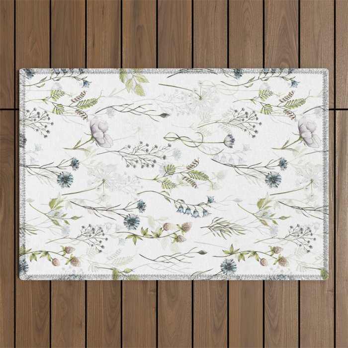 Wildflowers Meadow Botanical Flower Garden  Outdoor Rug Gallery Image 1