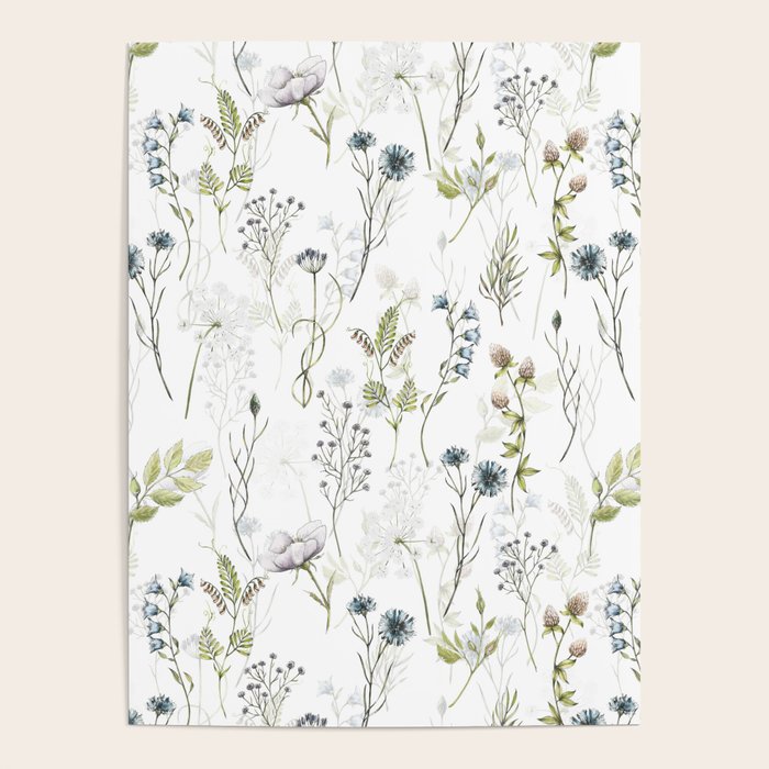 Wildflowers Meadow Botanical Flower Garden  Poster Gallery Image 4