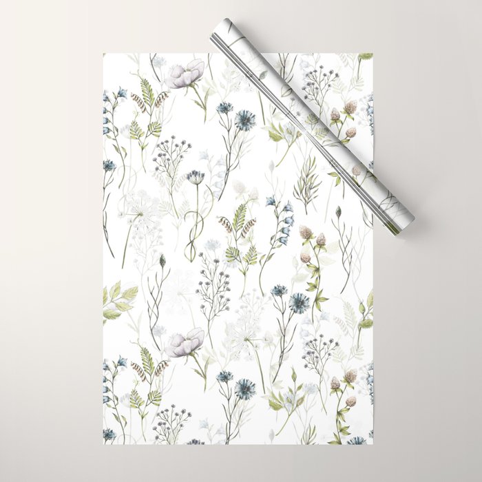 Wildflowers Meadow Botanical Flower Garden  Wrapping Paper Gallery Image 1