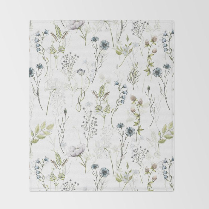 Wildflowers Meadow Botanical Flower Garden  Throw Blanket Gallery Image 2