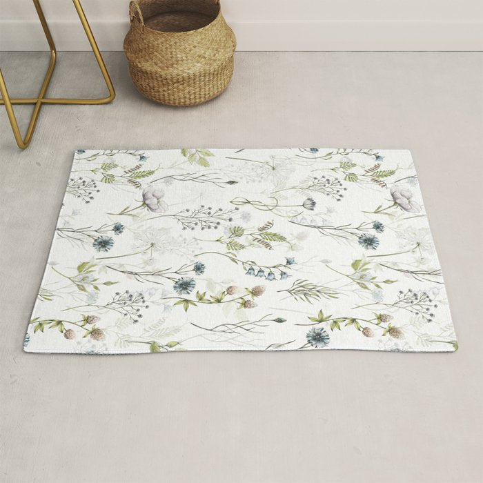 Wildflowers Meadow Botanical Flower Garden  Rug Gallery Image 1