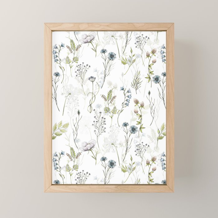 Wildflowers Meadow Botanical Flower Garden  Mini Art Print Gallery Image 1