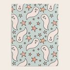 Pastel Ghost Print in Blue Poster Gallery Image 4
