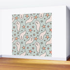 Pastel Ghost Print in Blue Wall Mural Gallery Image 2