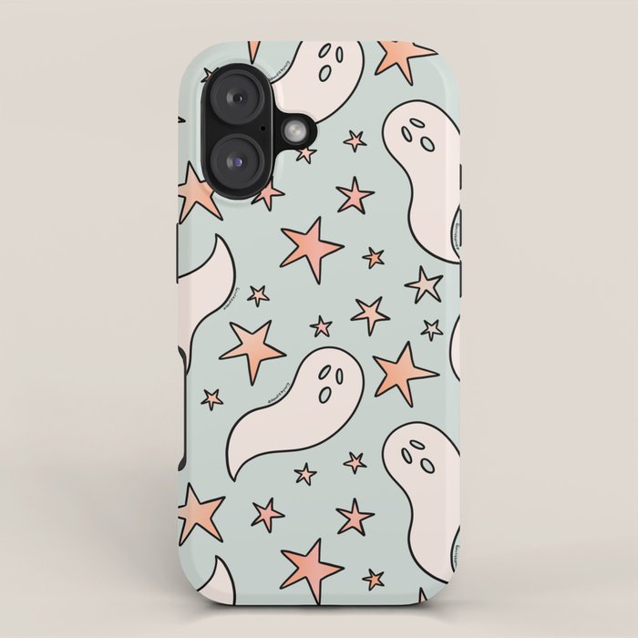Pastel Ghost Print in Blue iPhone Case Gallery Image 1