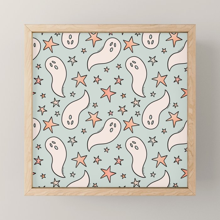 Pastel Ghost Print in Blue Mini Art Print Gallery Image 1
