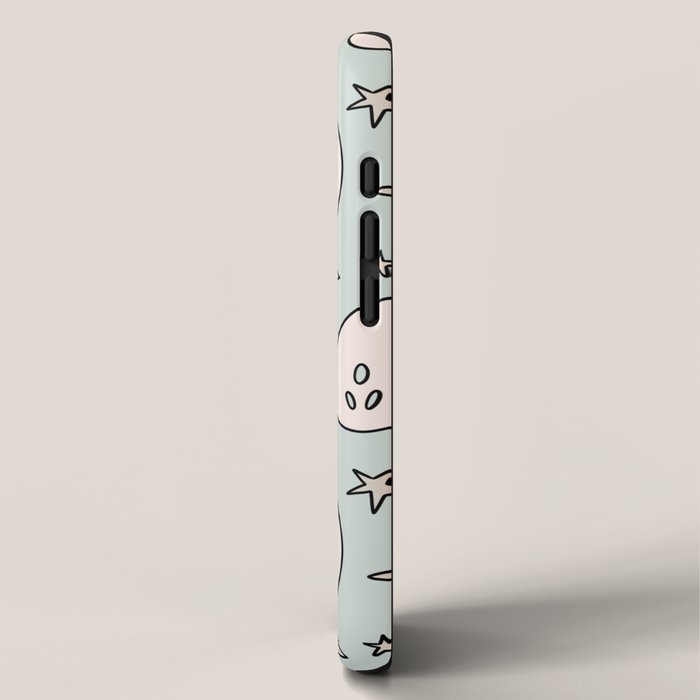 Pastel Ghost Print in Blue iPhone Case Gallery Image 2