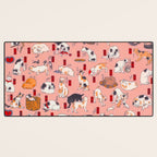 Vintage Japanese Woodblock Print Kuniyoshi Ukiyo-e Cats Showing The Fifty Three Stations Of The Tokaido Desk Mat Gallery Image 3